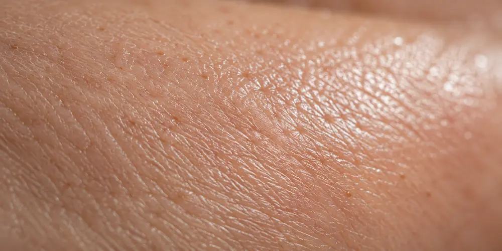 Makroaufnahme feiner Hautstruktur als Sinnbild für Microneedling